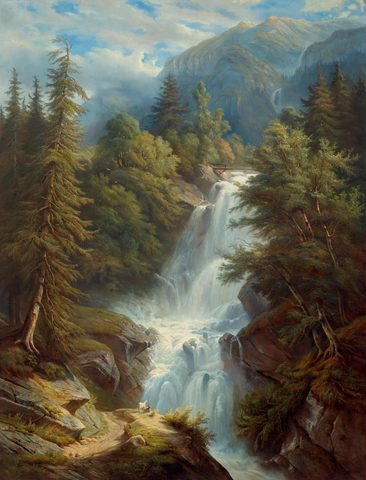 The Giessbach Falls on Lake Brienz