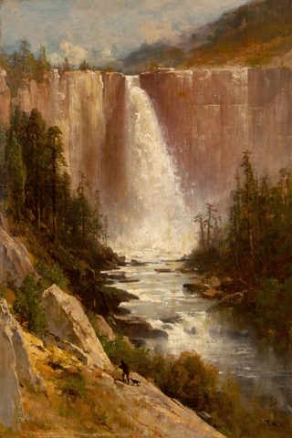 Nevada Fall, Yosemite by Thomas Hill, 1889, framed print