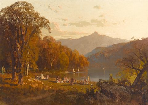 Picnic Near Mount Chocorua by Thomas Hill, c. 1872, framed print
