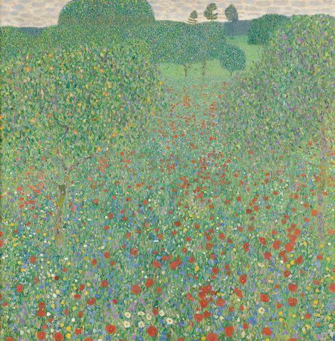 Poppy Field by Gustav Klimt, 1907, framed print