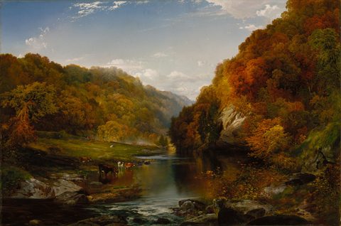 Autumn Afternoon, the Wissahickon by Thomas Moran, 1864, framed print