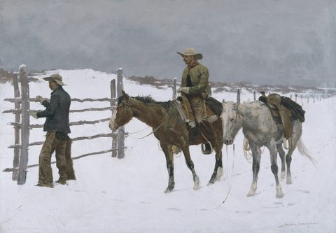 The Fall of the Cowboy by Frederic Remington, 1895, framed print