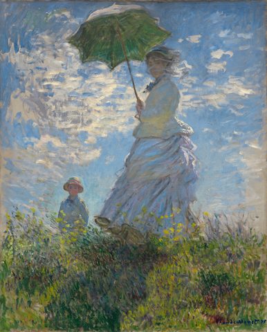 Woman with a Parasol — Madame Monet and Her Son