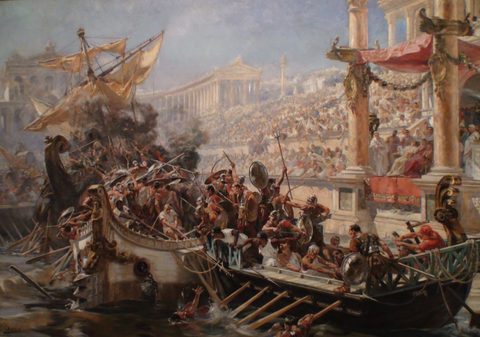 The Naumachia by Ulpiano Checa, c. 1894, framed print