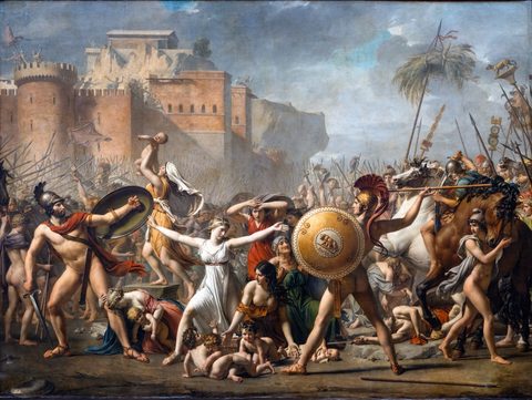 The Intervention of the Sabine Women by Jacques-Louis David, 1799, framed print
