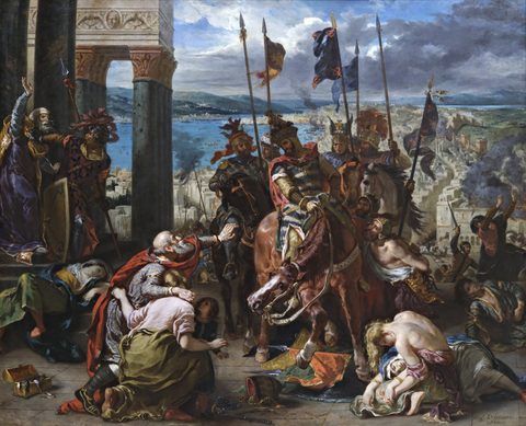 The Entry of the Crusaders into Constantinople by Eugène Delacroix, 1840, framed print