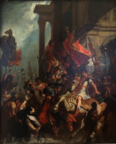 The Justice of Trajan by Eugène Delacroix, 1858, framed print