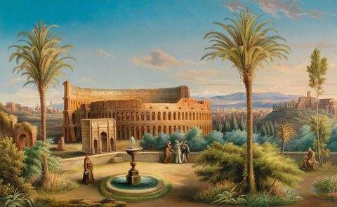 Rome, a View of the Colosseum by Vilém Kandler, before 1896, framed print