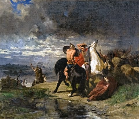 Combat between Romans and Gauls