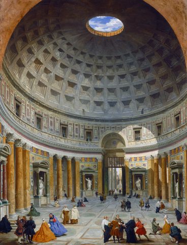 Interior of the Pantheon, Rome (NGA) by Giovanni Paolo Panini, framed print