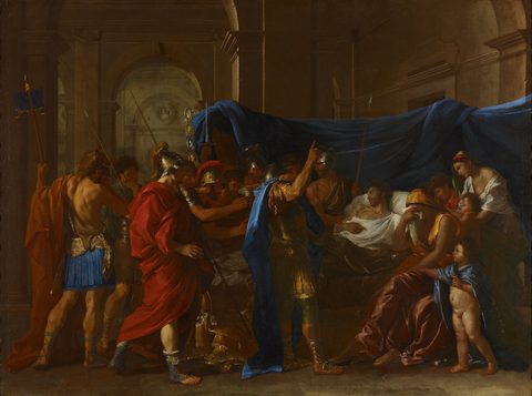 The Death of Germanicus by Nicolas Poussin, 1627, framed print