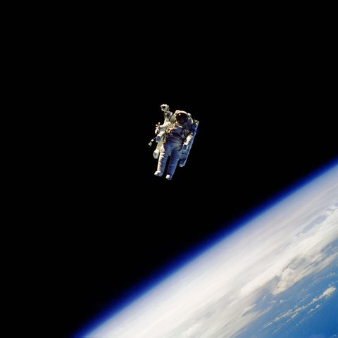 Robert Stewart flies free over Earth