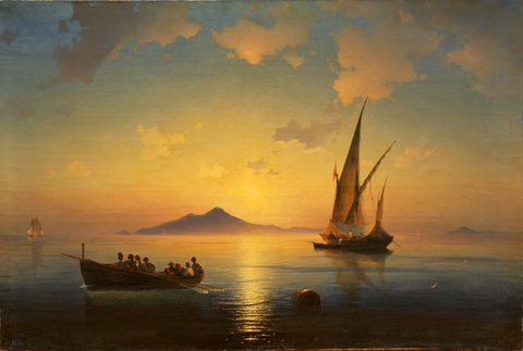 The Bay of Naples by Ivan Aivazovsky, framed print