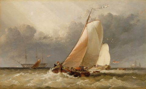 Dutch Yachting on the Zuider Zee by Edward William Cooke, framed print