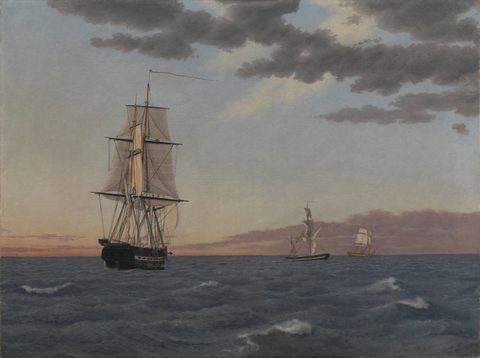 The Corvette Galathea Heaving To