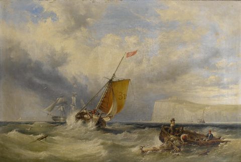 Pilot Cutter No. 3 Heading Back Inshore by Henry King Taylor, 1857–1869, framed print