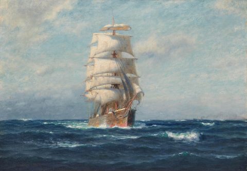 Under Sail by William Edward Norton, 19th century, framed print