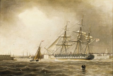 HMS Raleigh off Portsmouth