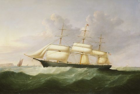The Ship Palestine by Samuel Walters, 19th century, framed print