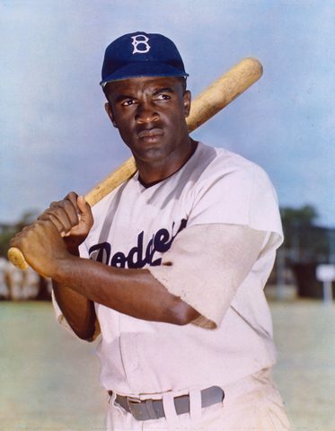 Jackie Robinson by Harry Warnecke, 1949, framed print