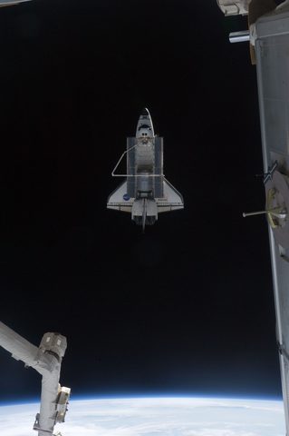 Atlantis leaving the ISS by NASA / Expedition 28 crew, 2011, framed print