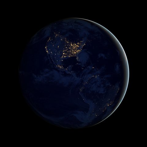 Black Marble by NASA Earth Observatory, 2012, framed print