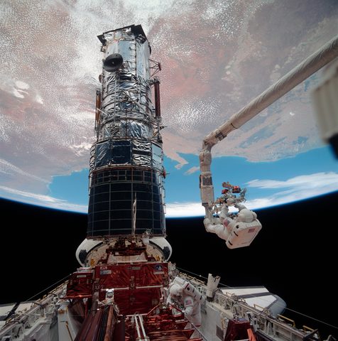 Hubble first servicing by NASA / STS-61 crew, 1993, framed print