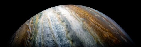 Jupiter's colorful cloud belts by NASA / JPL-Caltech / SwRI / MSSS / Kevin M. Gill, 2017, framed print