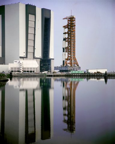 Saturn V rollout by NASA, 1971, framed print