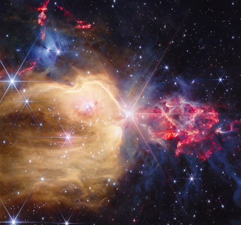 NGC 7129 (NIRCam Image) by NASA, ESA, CSA, STScI; Image Processing: Alyssa Pagan (STScI), 2026, framed print