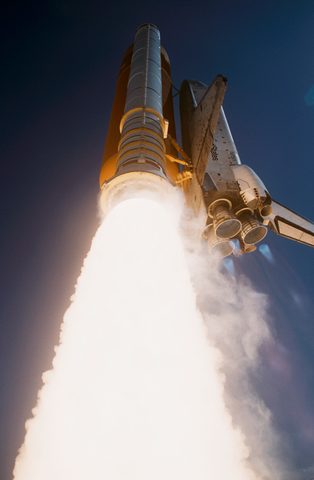 Columbia STS-52 soars after liftoff