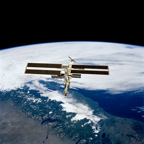 ISS over Earth — flyaround by NASA, 2001, framed print