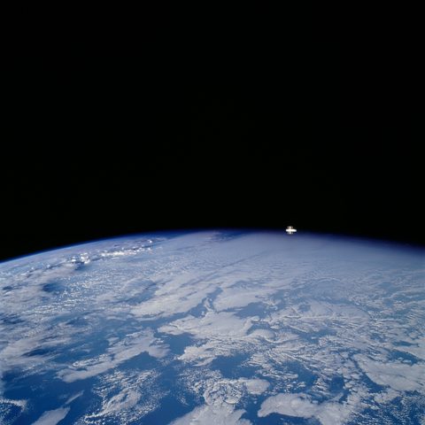 Hubble over the Earth limb by NASA, 2002, framed print