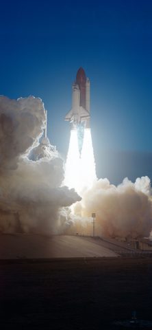 Columbia STS-32 liftoff plume by NASA, 1990, framed print
