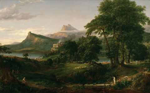 The Course of Empire: The Arcadian or Pastoral State by Thomas Cole, 1836, framed print