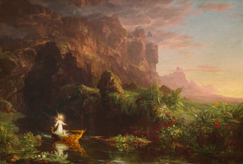 The Voyage of Life: Childhood by Thomas Cole, 1842, framed print