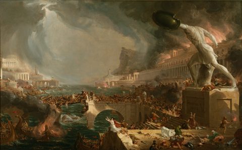 The Course of Empire: Destruction by Thomas Cole, 1836, framed print