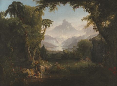 The Garden of Eden by Thomas Cole, 1828, framed print