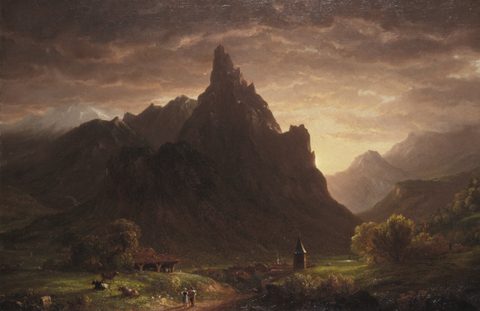 In the Simmental, Switzerland by Thomas Cole, 1843, framed print