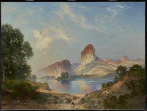 An Indian Paradise (Green River, Wyoming) by Thomas Moran, 1911, framed print