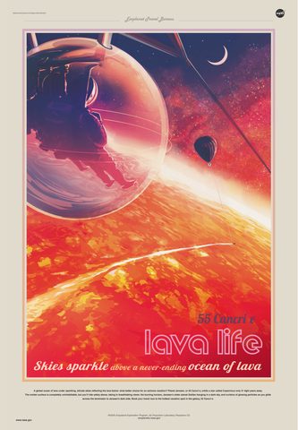 Exoplanet Travel Bureau: 55 Cancri e by NASA/JPL-Caltech, 2018, framed print