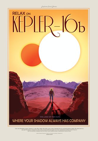 Visions of the Future: Kepler-16b by NASA/JPL-Caltech, 2016, framed print