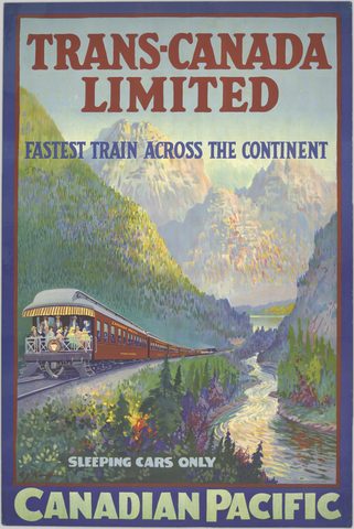 Canadian Pacific Railway: Across Canada by George Young Kauffman, 1924, framed print