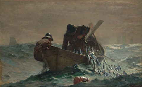The Herring Net by Winslow Homer, 1885, framed print