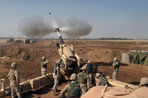 Fallujah howitzer by USMC / Samantha L. Jones, 2004, framed print