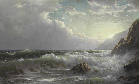 Off the Coast of Cornwall by William Trost Richards, c. 1902, framed print