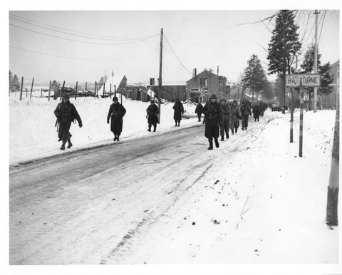 Out of Bastogne by U.S. Army, 1945, framed print