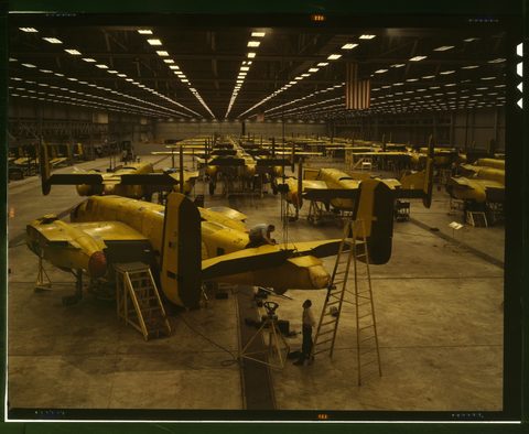 B-25 line by Alfred T. Palmer, framed print