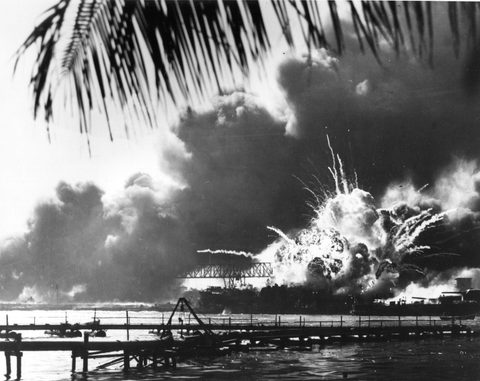 USS Shaw exploding