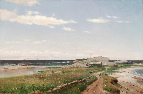 A Breezy Day by Worthington Whittredge, 1880, framed print